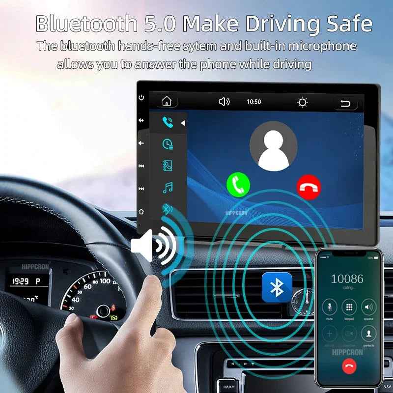 Autoradio CarPlay Android 9" avec écran tactile IPS, Bluetooth