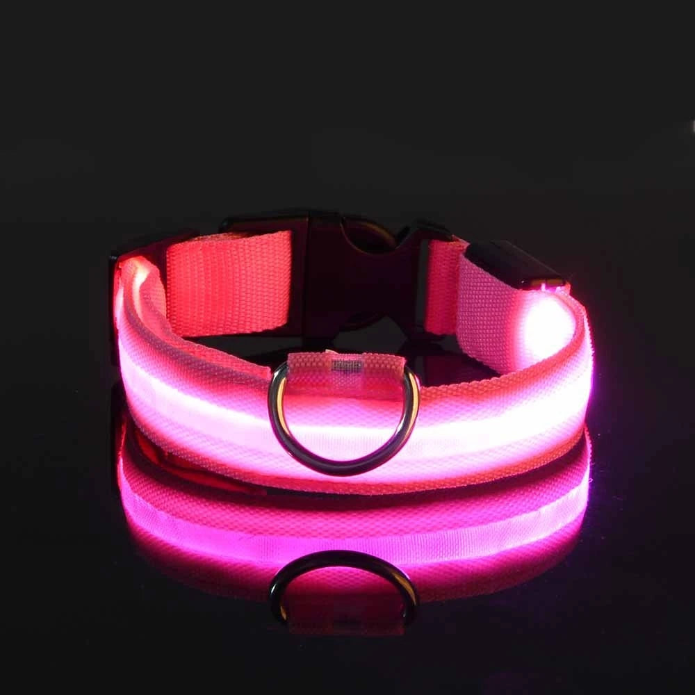 Collier de chien en nylon à LED